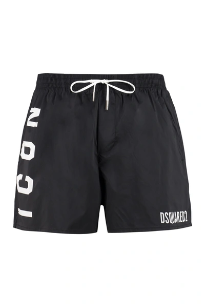 Shop Dsquared2 Nylon Swim Shorts In Black