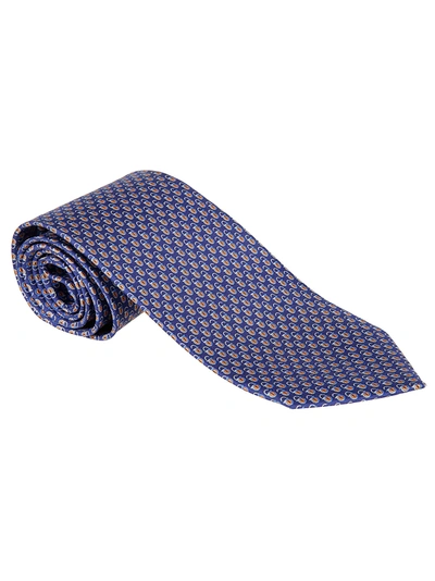 Shop Ferragamo Classic Printed Neck Tie In Dark Blue