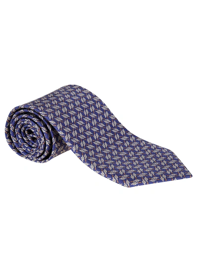 Shop Ferragamo Classic Printed Neck Tie In Blue