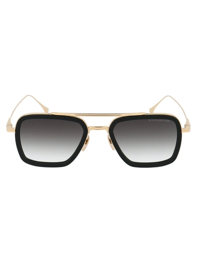 Shop Dita Flight.006 Sunglasses In Matte Black - 14k Gold W/dark Grey To Clear - Ar