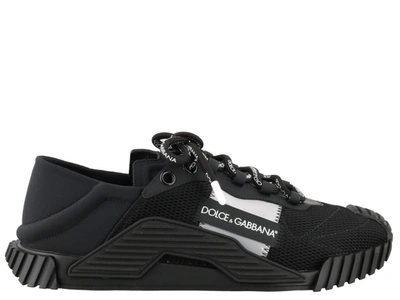 Shop Dolce & Gabbana Ns1 Slip On Sneakers In Mix Materials In Black