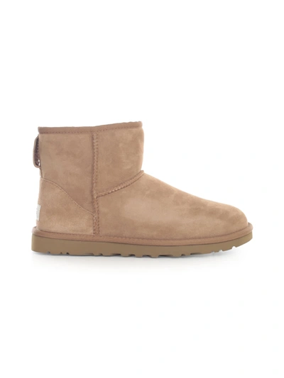 Ugg Mini Classic Chestnut Fur Ankle Boot In Caribou | ModeSens