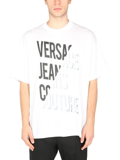 Shop Versace Jeans Couture Crew Neck T-shirt In White