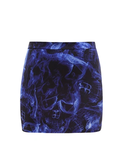 Shop Vetements Mini Skirt In Black/blue