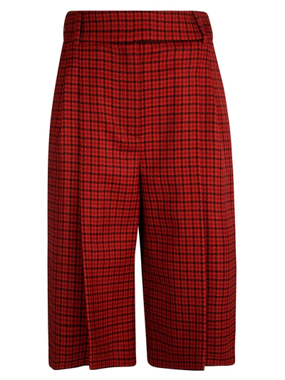 Shop Alexandre Vauthier Check Houndstooth Trouser Shorts In Red/black