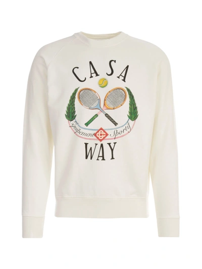Shop Casablanca Casaway Tennis Club Digital Print Raglan In White