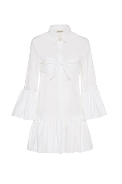 Shop Amotea Nina Mini Dress In White Poplin
