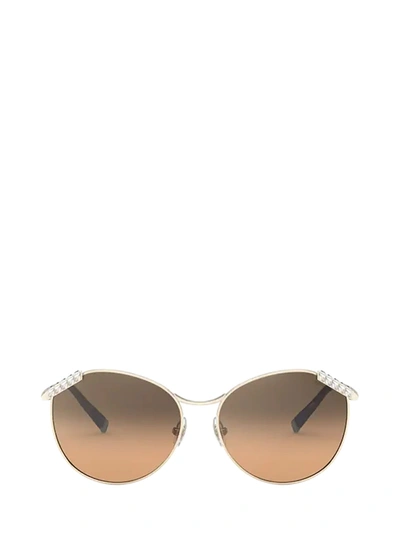 Shop Tiffany & Co Tiffany Tf3073b Pale Gold Sunglasses