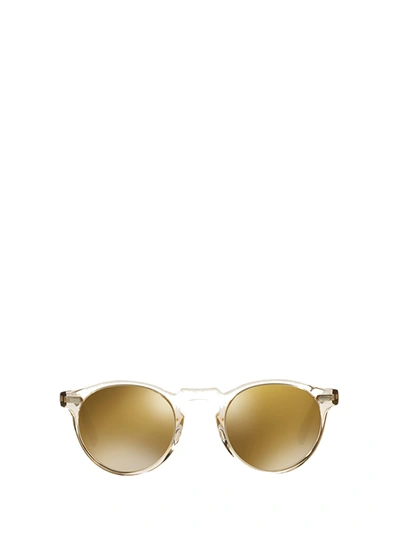 Shop Oliver Peoples Ov5217s Buff / Dark Tortoise Brown Sunglasses