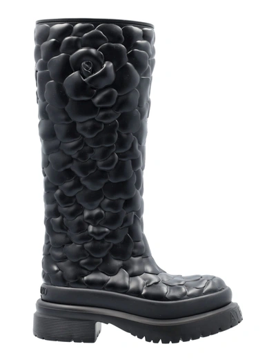 Shop Valentino Atelier Shoes 03 Rose Edition Boot In Black