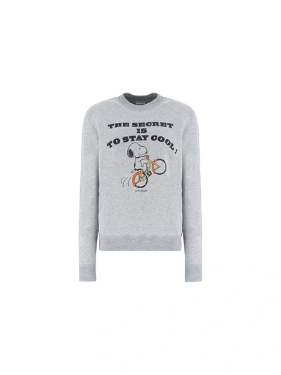 Shop Saint Laurent Sweatshirt In Grigio/nero
