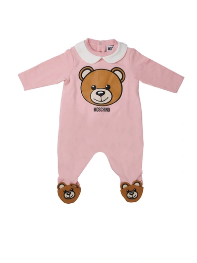 Shop Moschino Pink Jumpsuit With Bear