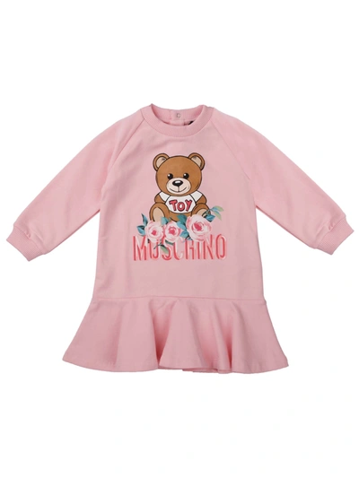 Shop Moschino Pink Dress With Bear