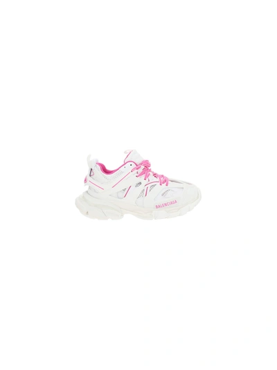 Shop Balenciaga Track Sneakers In White Fluo Pink
