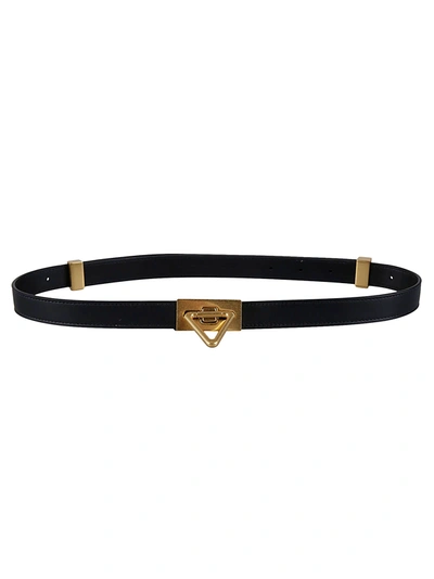 Shop Bottega Veneta Twist-lock Buckled Belt In Black Gold