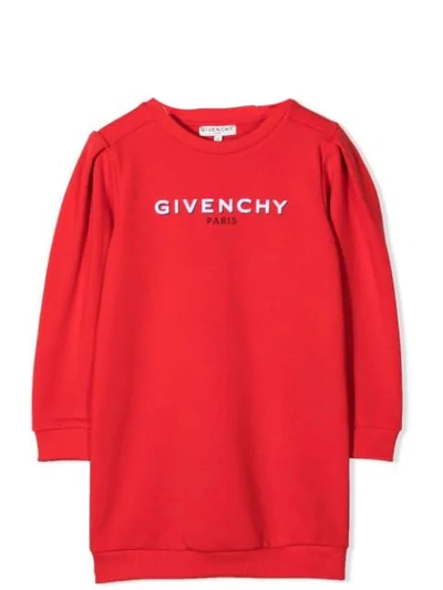 Shop Givenchy Little Girl Dress With Logo In Rosso