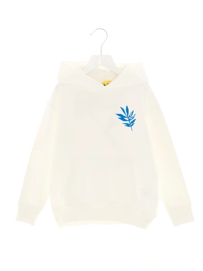 Shop Off-white Off Leaf Hoodie In Bianco E Blu