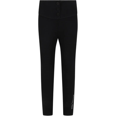 Shop Givenchy Black Leggings For Girl With Logo In Nero