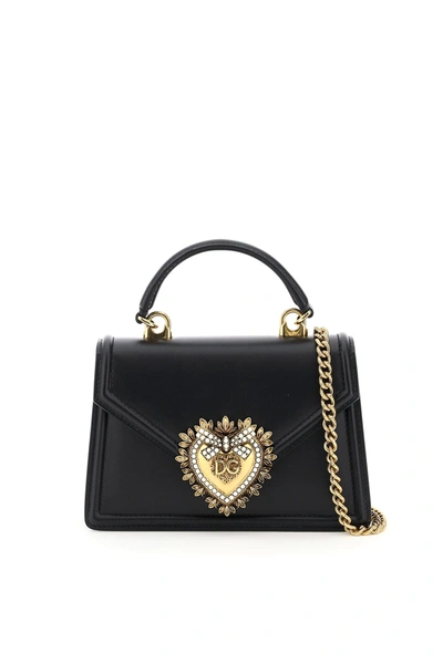 Shop Dolce & Gabbana Small Devotion Bag In Nero