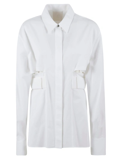 Shop Givenchy Cut-out Detail Plain Shirt In Bianco