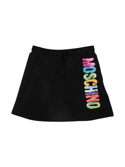 Shop Moschino Girl Black Skirt In Nero