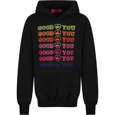 Shop Ireneisgood Black Sweatshirt For Girl With Writings