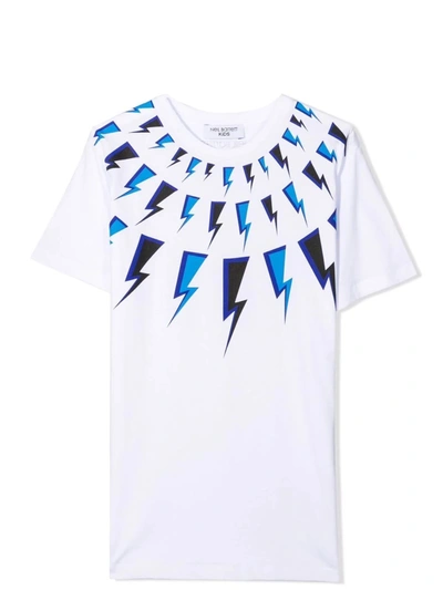 Shop Neil Barrett T-shirt With Print In Bianco