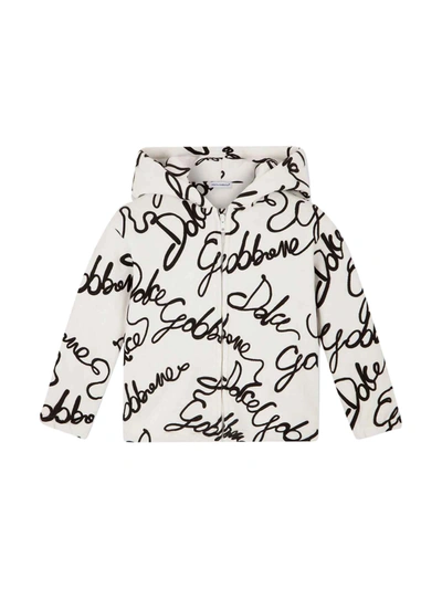 Shop Dolce & Gabbana White Sweatshirt In Hasnn Nero F Bianco Nat