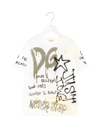 Shop Dolce & Gabbana Dg Skate T-shirt In Ha Bianco Ottico