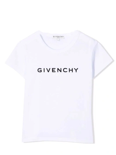 Shop Givenchy Little Girl T-shirt With Print In B Bianco