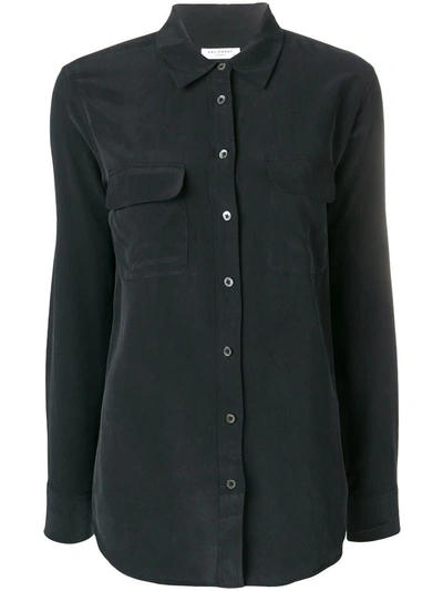 Shop Equipment Black Silk Shirt In True Black