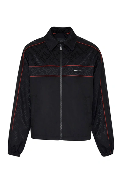 Shop Versace Techno Fabric Jacket In Black