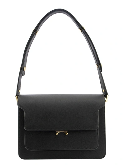 Shop Marni Trunk Bag In Saffiano Calf In Black