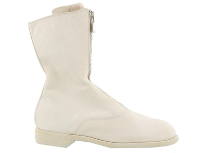 Shop Guidi Front Zip Army Boots In White