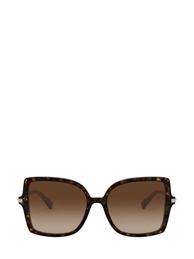 Shop Valentino Va4072 Havana Sunglasses