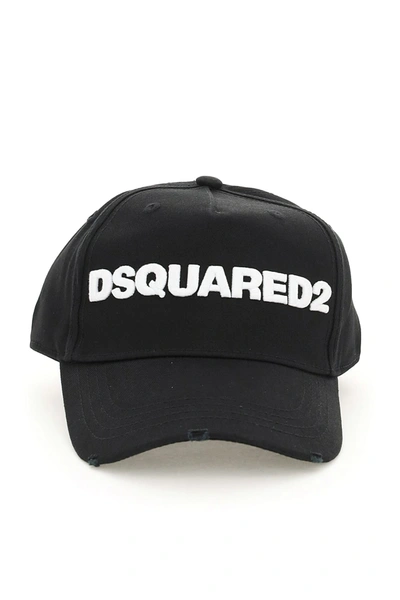 Shop Dsquared2 Baseball Cap With Logo In Nero Bianco (black)
