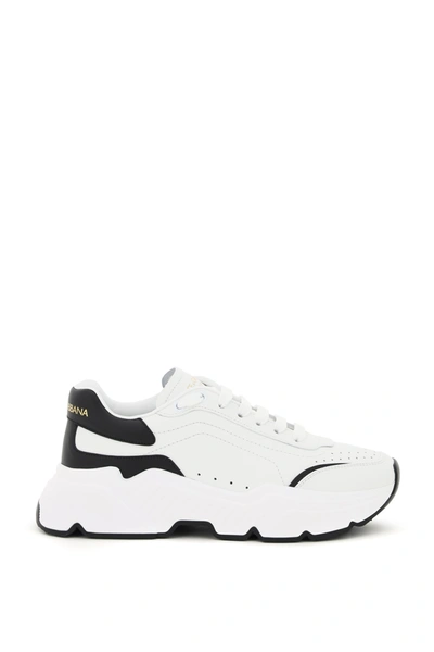 Shop Dolce & Gabbana Daymaster Leather Sneakers In Bianco