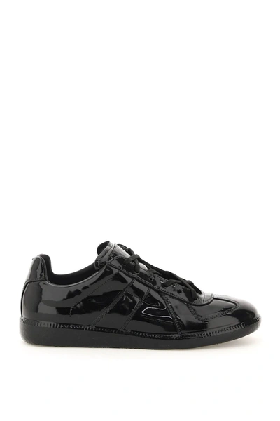 Shop Maison Margiela Replica Patent Sneakers In Black (black)