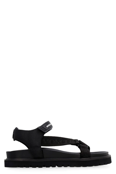 Shop Moncler Flavia Flat Sandals In Black