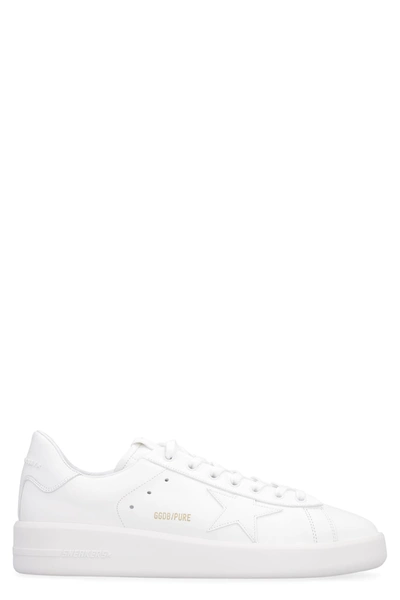 Shop Golden Goose Pure Star Leather Low-top Sneakers In White