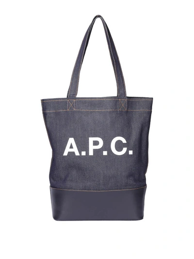 Shop Apc A.p.c. Tote Axel In Iak Dark Navy