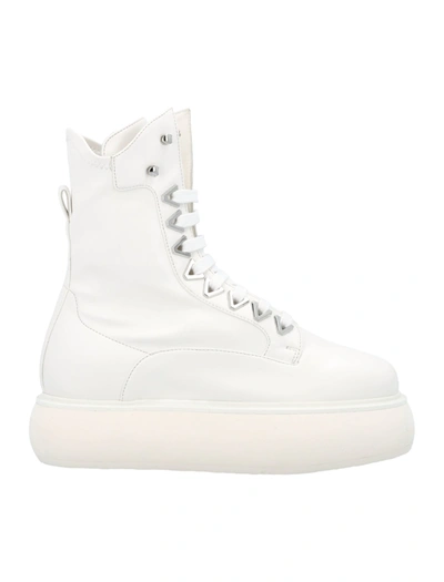 Shop Attico Selene Flatform Boots In White
