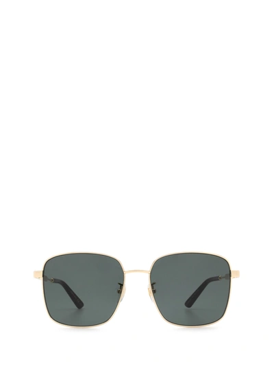 Shop Gucci Gg0852sk Gold Sunglasses