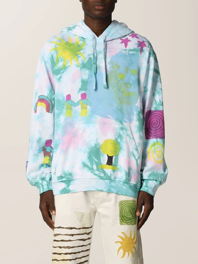 Shop Mcq By Alexander Mcqueen Sweatshirt Icon Grow Up Mcq Cotton Sweatshirt In Gnawed Blue