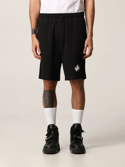 Shop Dsquared2 D2 Leaf Shorts In Black