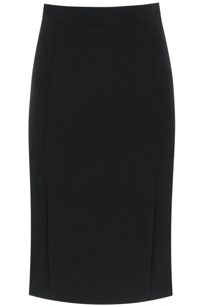 Shop Moschino Crepe Pencil Skirt In Nero (black)