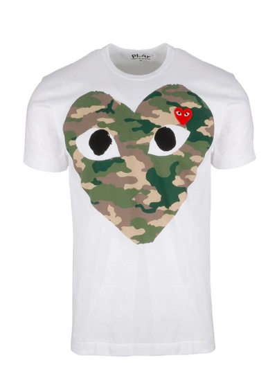 Shop Comme Des Garçons Play Play Heart Print T-shirt