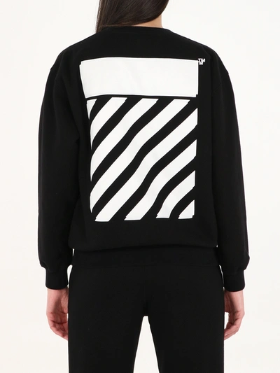 Shop Off-white Diagonal Crewneck Sweatshirt In Black