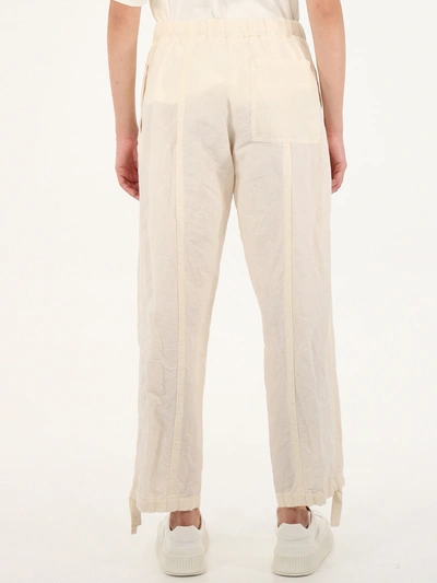 Shop Jil Sander Trousers With Drawstring In Cream