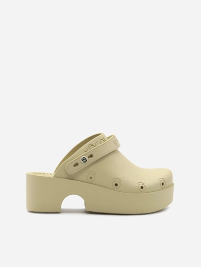 Shop Xocoi Rubber Clogs With Embossed Logo In Sand